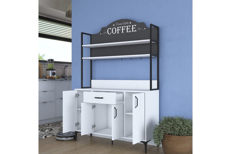 Manorma Highboard - Hvid - Husholdning - Bar & vin - Barmøbler