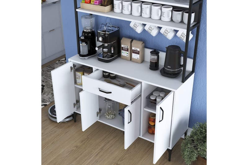 Manorma Highboard - Hvid - Husholdning - Bar & vin - Barmøbler