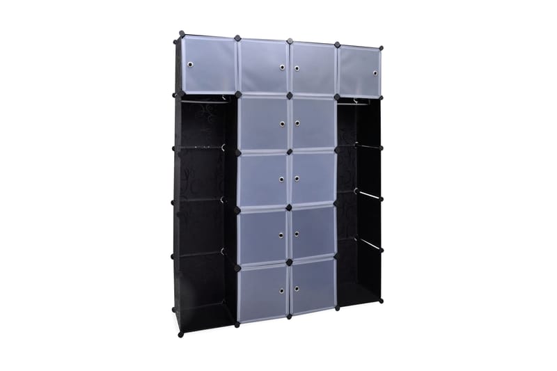 Modulskab Med 14 Rum Sort Og Hvid 37 X 146 X 180,5 Cm - Sort - Opbevaring - Skab - Skabe