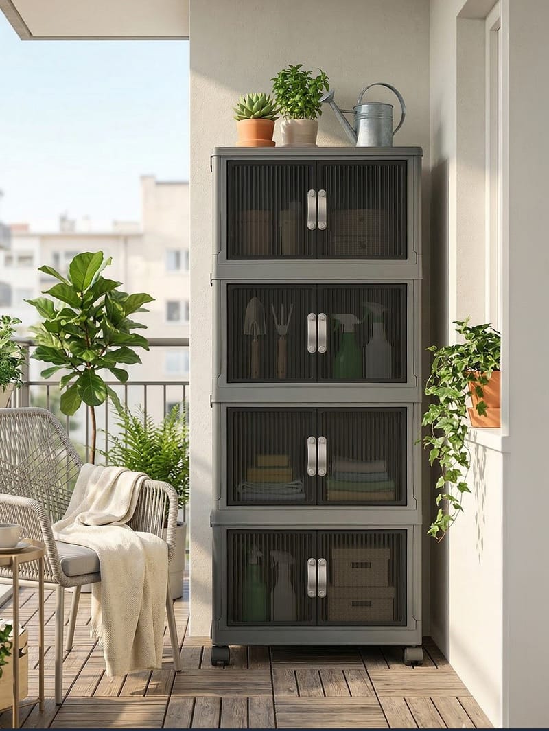 Multifunktionsskab Hanah Home Lavine 127 (56 x 127 x 56 cm) Antracit - Antracit - Opbevaring - Skab - Skabe - Omklædningsskabe