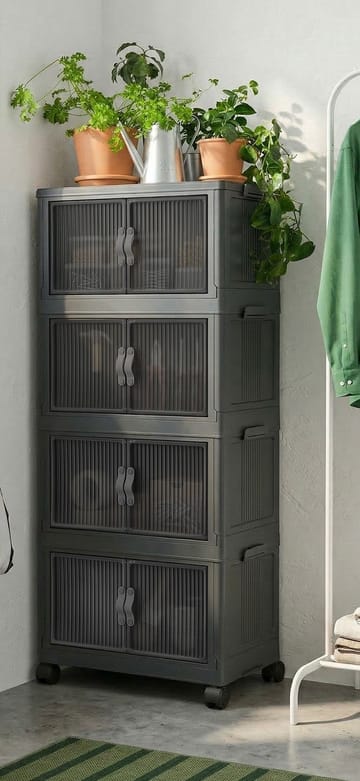 Multifunktionsskab Hanah Home Lavine 127 (56 x 127 x 56 cm) Antracit - Antracit - Opbevaring - Skab - Skabe - Omklædningsskabe