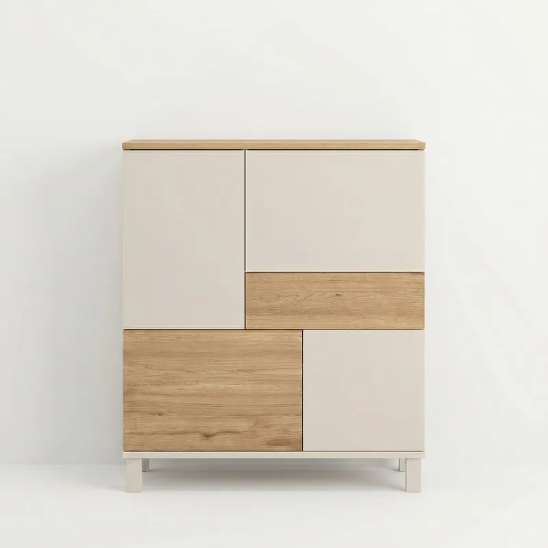Multifunktionsskab Hanah Home Mood (87,2 x 101,1 x 35 cm) Sand Oak, Sand og eg