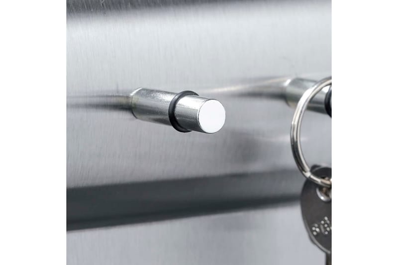 HI nøgleholder med husketavle 28,5x25x8 cm sølvfarvet - Sølv - Nøgleskab
