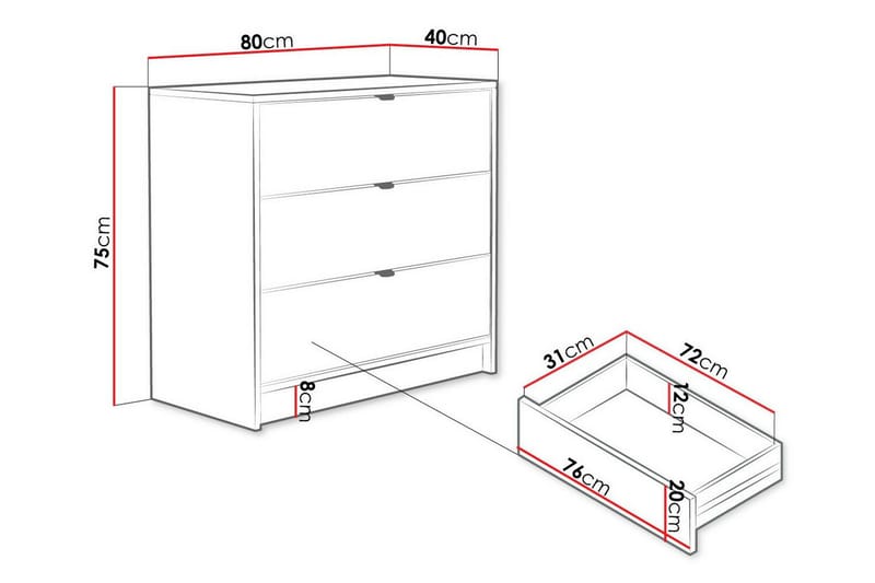 Novaj Highboard - Hvid - Opbevaring - Skab - Skabe