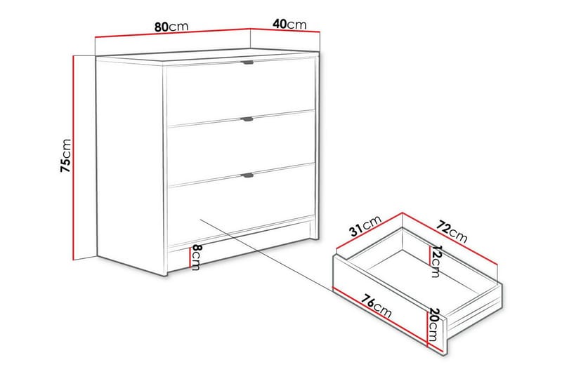 Novaj Highboard - Hvid - Skabe