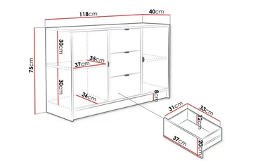 Novaj Highboard - Sort - Opbevaring - Skab - Skabe
