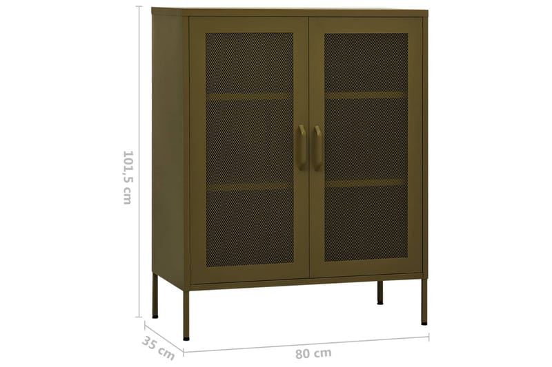 opbevaringsskab 80x35x101,5 cm stål olivengrøn - Grøn - Opbevaring - Skab - Skabe - Omklædningsskabe