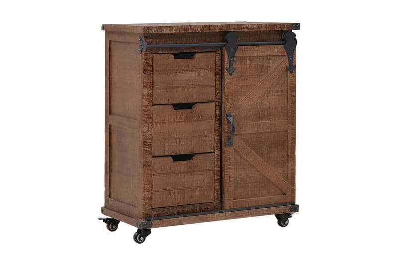 Opbevaringsskab I Massivt Grantræ 64 X 33,5 X 75 Cm Brun - Brun - Opbevaring - Skab - Skabe