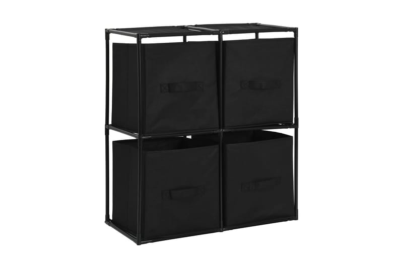 Opbevaringsskab Med 4 Stofkurve 63 X 30 X 71 Cm Stål Sort - Sort - Opbevaring - Skab - Skabe