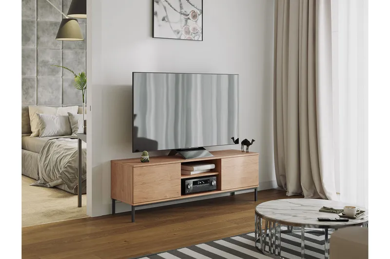 Querty Skab 150x50x41 cm, Natur/Sort