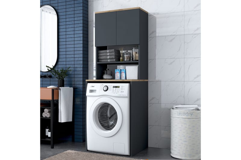 Ramdev Highboard, Valnød finér/Antracit