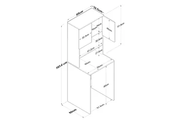 Ramdev Highboard - Valnød finér/Antracit - Hus & renovering - Køkken & bad - Badeværelse - Badeværelsesmøbler - Underskab badeværelse
