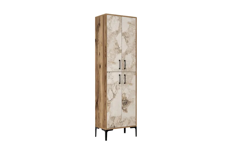 Retzow Highboard 60x35 cm, Mørkebrun/Hvid