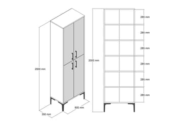 Retzow Highboard 60x35 cm - Mørkebrun/Hvid - Opbevaring - Skab - Skabe