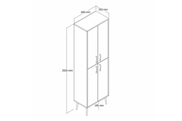 Retzow Highboard - Guld/Hvid - Opbevaring - Skab - Skabe