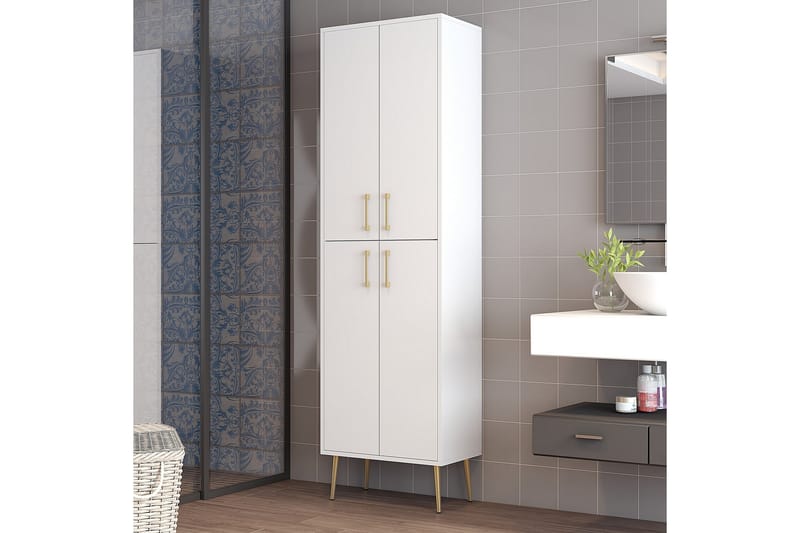 Retzow Highboard - Guld/Hvid - Opbevaring - Skab - Skabe