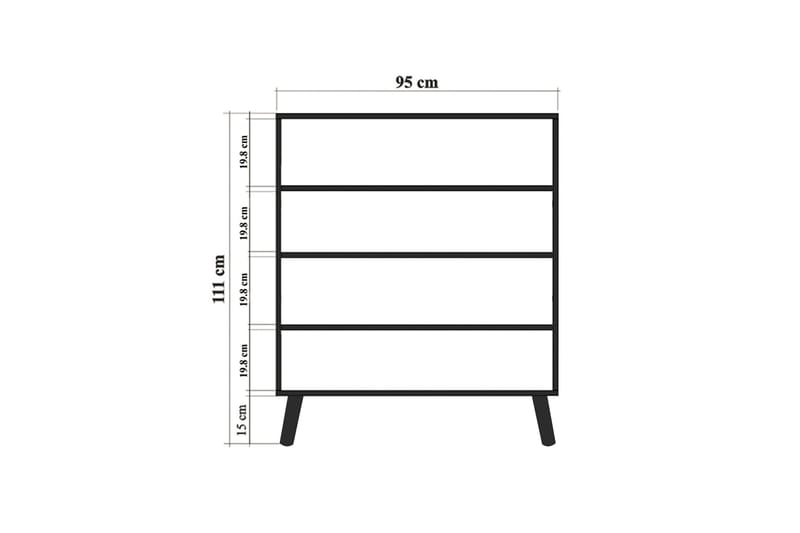 Sakarya Highboard 95x111 cm Multifarvet - Hanah Home - Opbevaring - Skab - Skabe