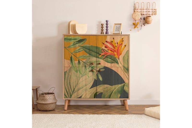 Sakarya Highboard 95x111 cm Multifarvet - Hanah Home - Opbevaring - Skab - Skabe