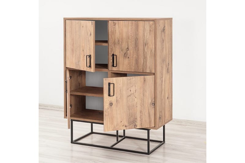 Sapphira Opbevaringsskab 4 låger - Træ / sort - Opbevaring - Skab - Skabe