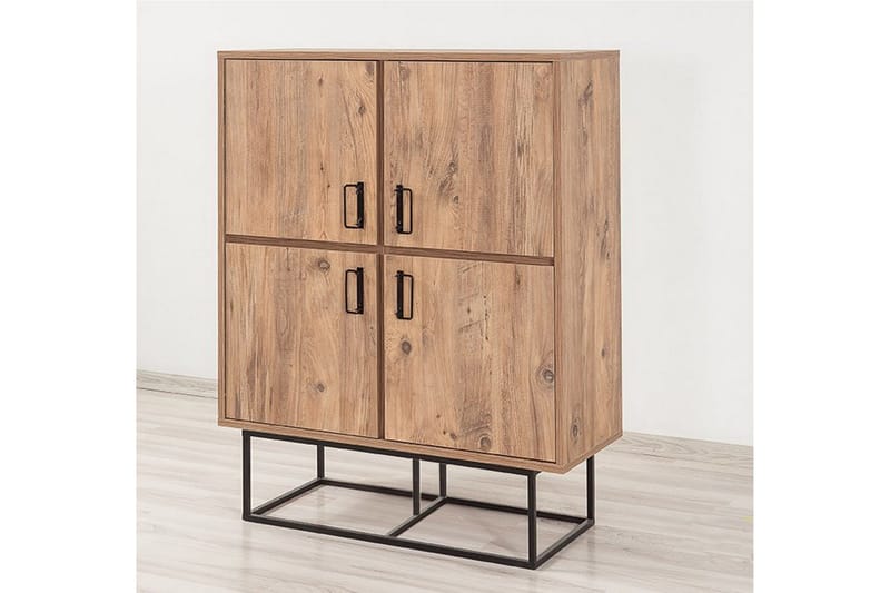 Sapphira Opbevaringsskab 4 låger - Træ / sort - Opbevaring - Skab - Skabe