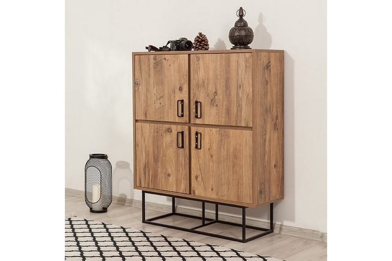 Sapphira Opbevaringsskab 4 låger - Træ / sort - Opbevaring - Skab - Skabe