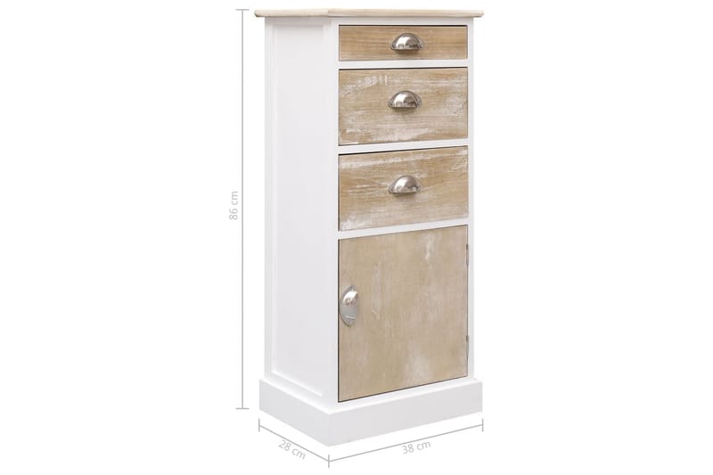 sideskab 38 x 28 x 86 cm kejsertræ - Opbevaring - Skab - Skabe
