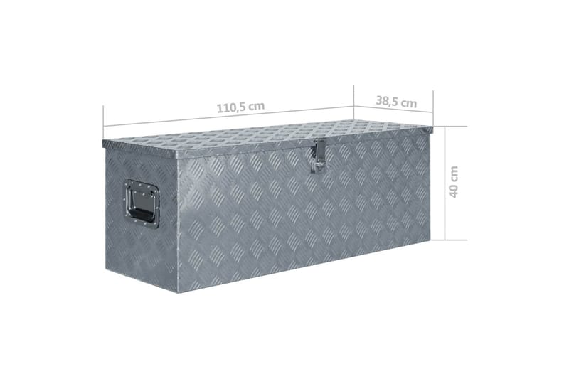 aluminiumskasse 110,5 x 38,5 x 40 cm sølvfarvet - Sølv - Opbevaring - Skab - Skabe - Sikkerhedsskabe - Deponeringsskabe