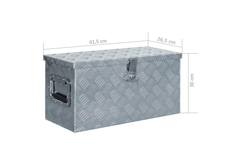 aluminiumskasse 61,5 x 26,5 x 30 cm sølvfarvet - Sølv - Opbevaring - Skab - Skabe - Sikkerhedsskabe - Deponeringsskabe