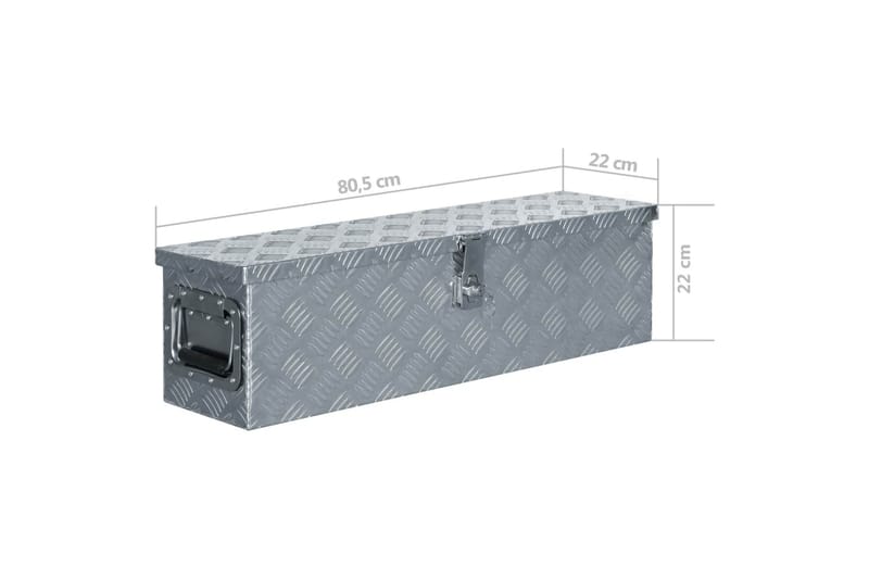 aluminiumskasse 80,5 x 22 x 22 cm sølvfarvet - Sølv - Deponeringsskabe