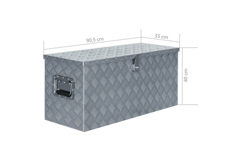 aluminiumskasse 90,5 x 35 x 40 cm sølvfarvet - Sølv - Opbevaring - Skab - Skabe - Sikkerhedsskabe - Deponeringsskabe