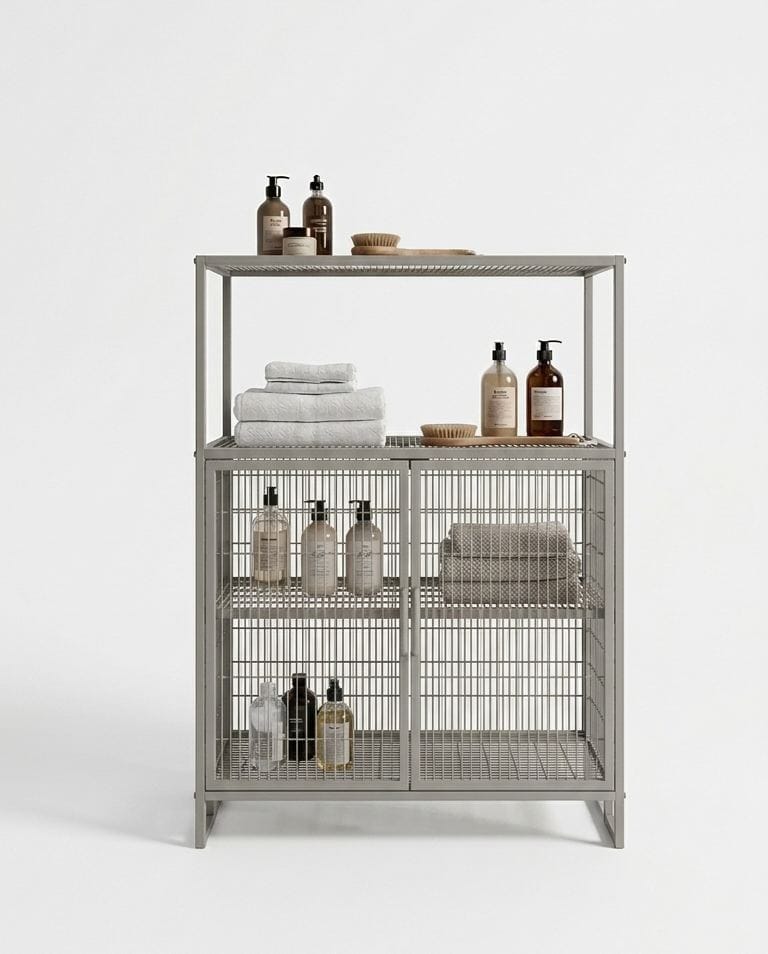Multifunktionsskab Hanah Home Kron (68,5 x 91,5 x 33 cm) Grå - Hus & renovering - Køkken & bad - Badeværelse - Badeværelsesmøbler - Badeværelsesopbevaring