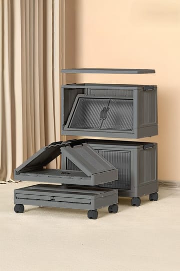 Multifunktionsskab Hanah Home Lavine 67 (32 x 67 x 56 cm) Antracit - Antracit - Møbler - Børnemøbler - Opbevaring børneværelse - Børneskab
