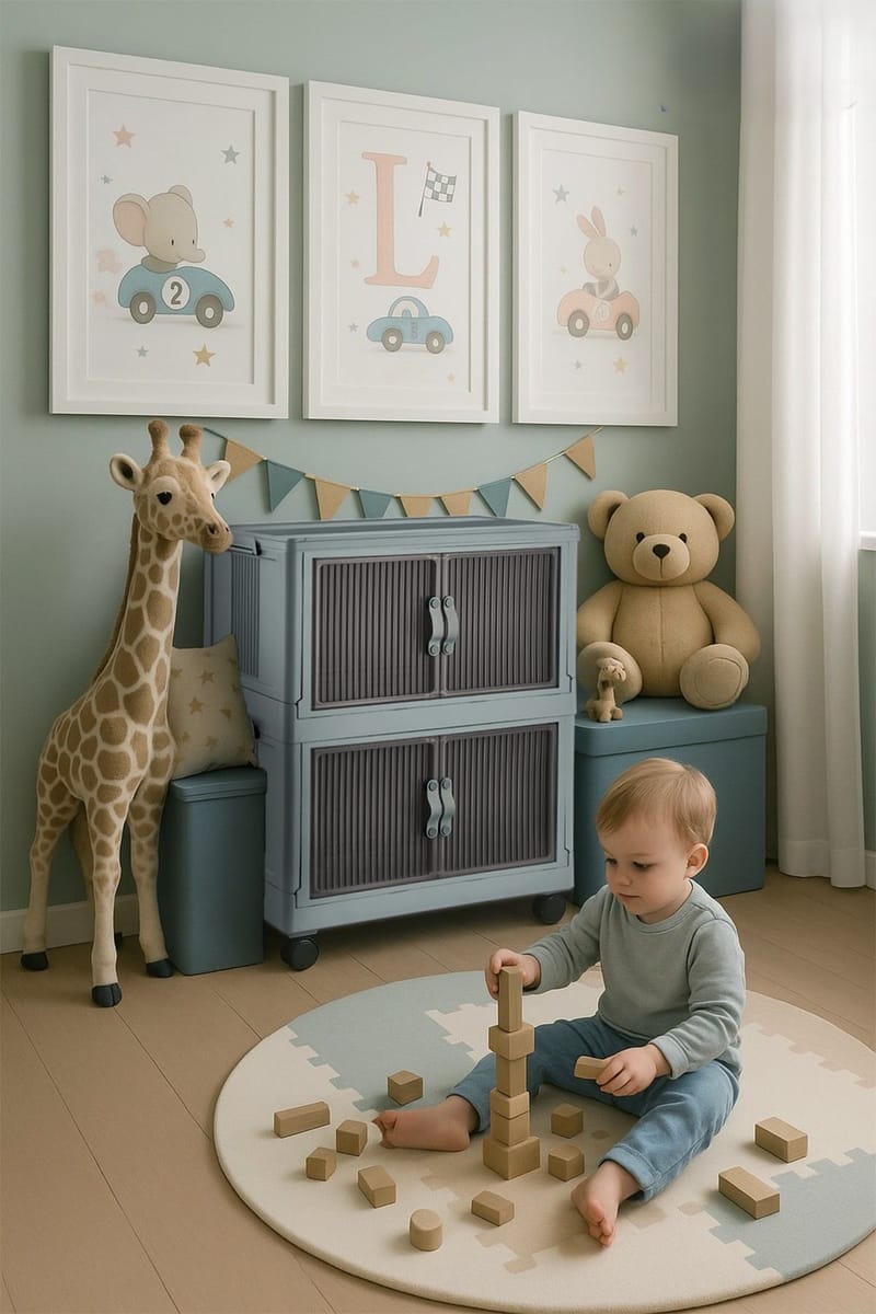 Multifunktionsskab Hanah Home Lavine 67 (32 x 67 x 56 cm) Baby Blue - Møbler - Børnemøbler - Opbevaring børneværelse - Børneskab