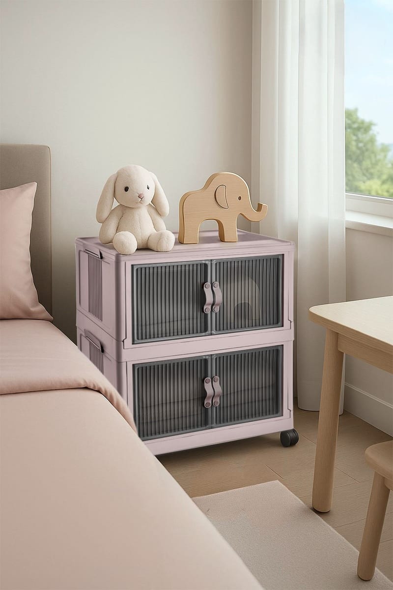 Multifunktionsskab Hanah Home Lavine 67 (32 x 67 x 56 cm) Pulver - Møbler - Børnemøbler - Opbevaring børneværelse - Børneskab