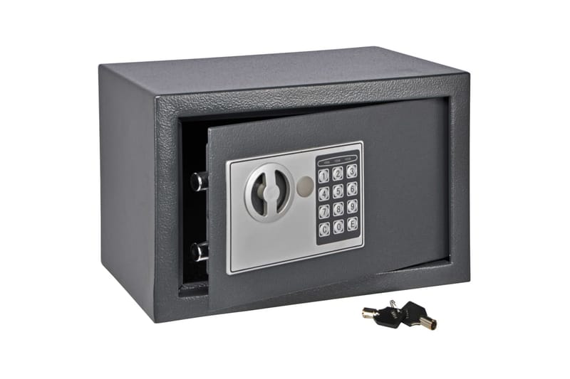 HI sikkerhedsskab med elektrisk lås 31 x 20 x 20 cm mørkegrå - Grå - Pengeskabe