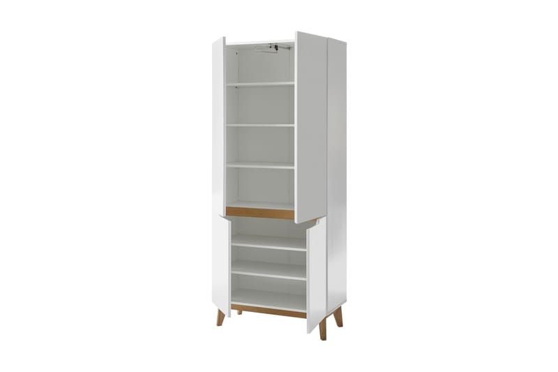 Siraaj Foyerskab 85 cm - Hvid/Eg - Opbevaring - Skab - Skabe