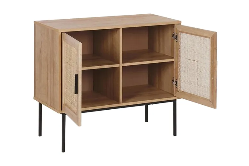 Skab 2 dørre rattan lysebrun PASCO - Træ/natur - Opbevaring - Skab - Skabe