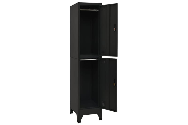 skab 38x45x180 cm stål sort - Sort - Opbevaring - Skab - Skabe
