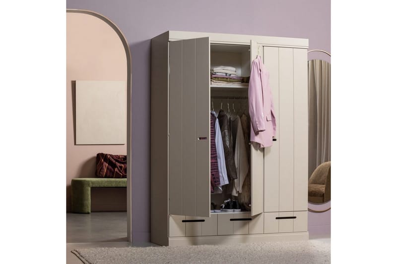 Skab Connect 3-døre - Beige - Opbevaring - Tøjopbevaring - Garderobeskabe - Garderobeskab & klædeskab