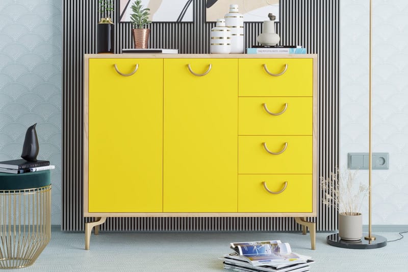 Skoförvaring Guld|Ek|Gul, undefined