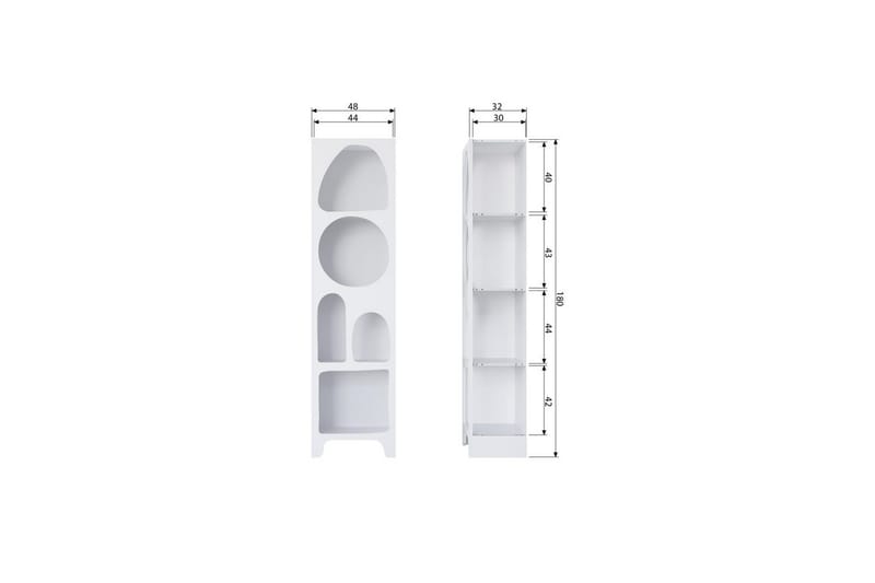 Small Bogreol 47,5 cm i Malet Træ - Hvid - Opbevaring - Hylder & Reoler - Bogreol