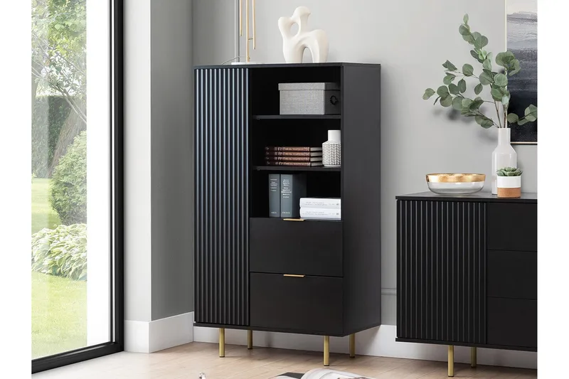 Staffin Highboard - Sort - Opbevaring - Skab - Skabe