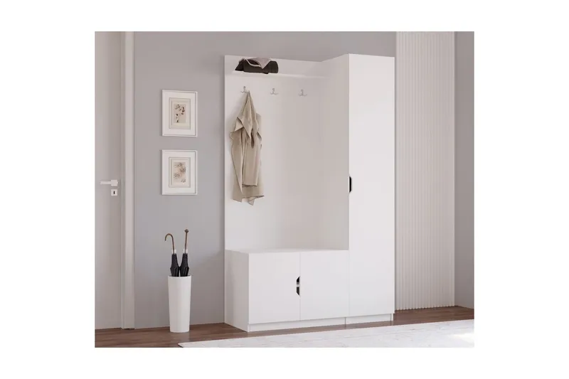 Sylorn Omklædningsskab 120x200 cm - Mat Hvid - Opbevaring - Skab - Skabe - Omklædningsskabe