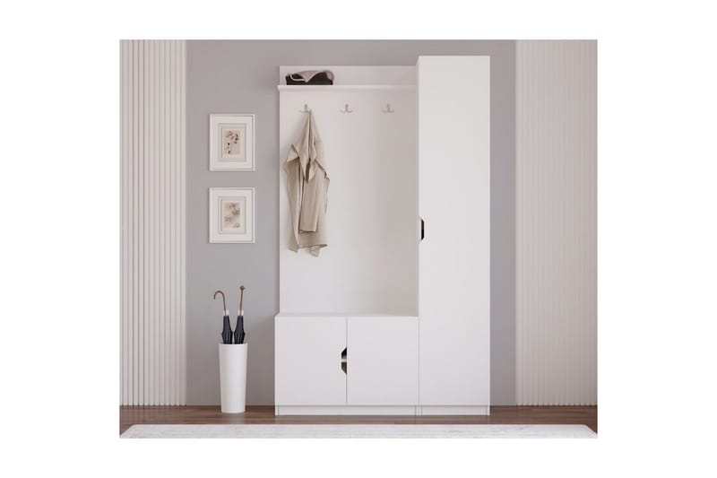 Sylorn Omklædningsskab 120x200 cm - Mat Hvid - Opbevaring - Hylder & Reoler - Hattehylde