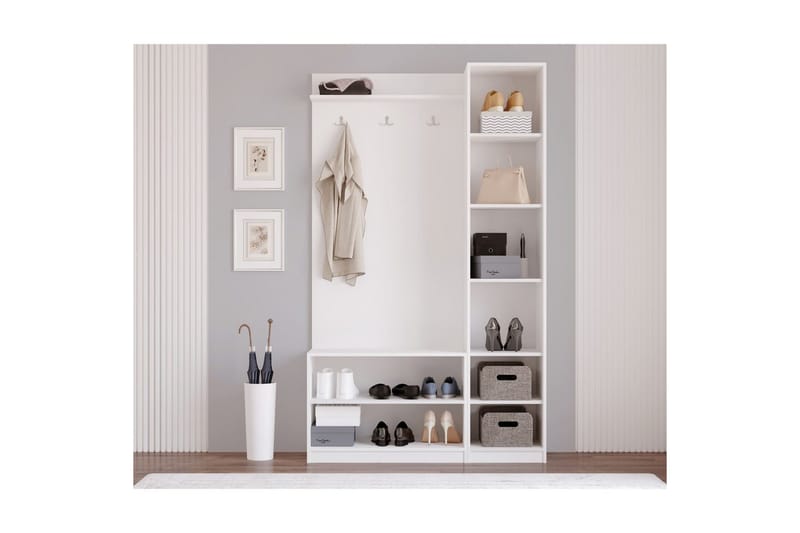 Sylorn Omklædningsskab 120x200 cm - Mat Hvid - Opbevaring - Skab - Skabe - Omklædningsskabe