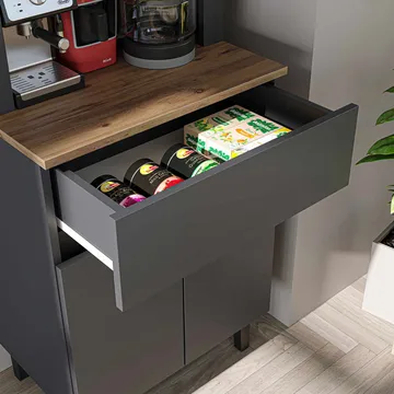 Skab til kaffebar Kalune Design Ledli (60 x 179 x 41,8 cm) Antracit - Antracit - Opbevaring - Skab - Barskab