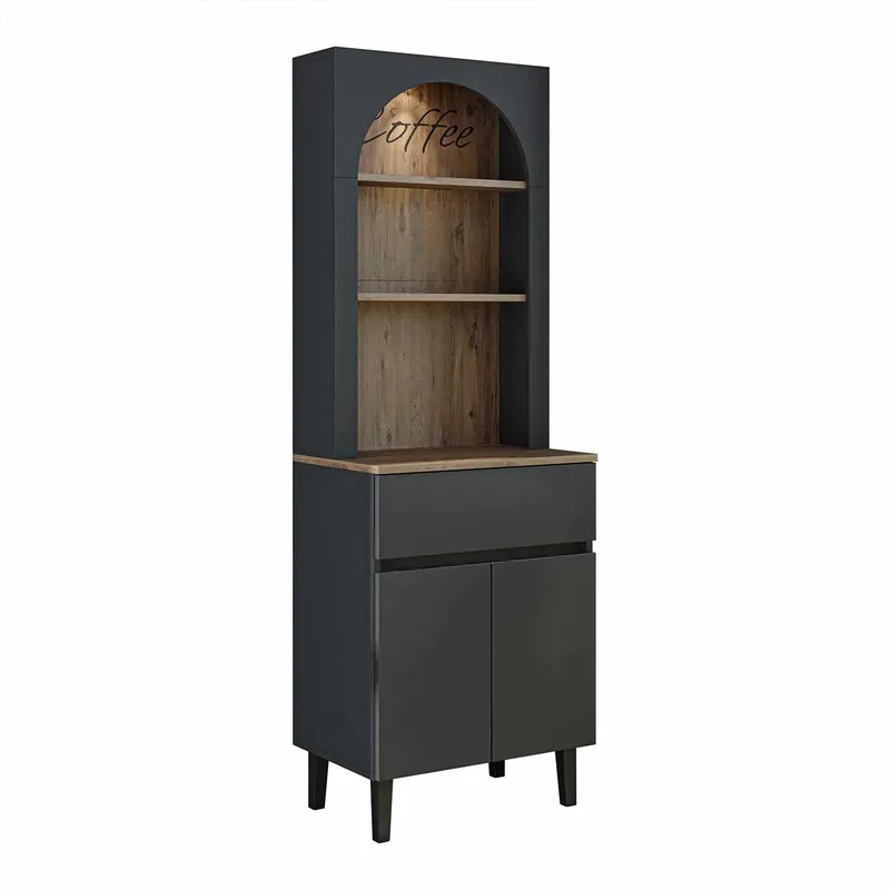 Skab til kaffebar Kalune Design Ledli (60 x 179 x 41,8 cm) Antracit, Antracit