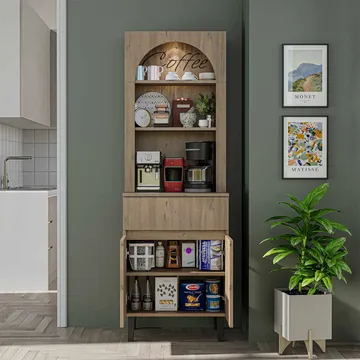 Skab til kaffebar Kalune Design Ledli (60 x 179 x 41,8 cm) Atlantic Pine - Opbevaring - Skab - Barskab