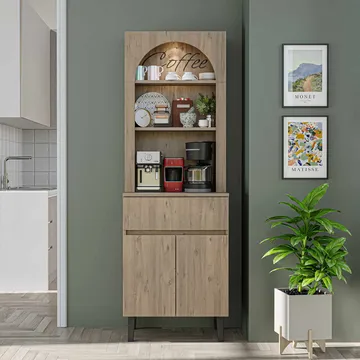 Skab til kaffebar Kalune Design Ledli (60 x 179 x 41,8 cm) Atlantic Pine - Opbevaring - Skab - Barskab