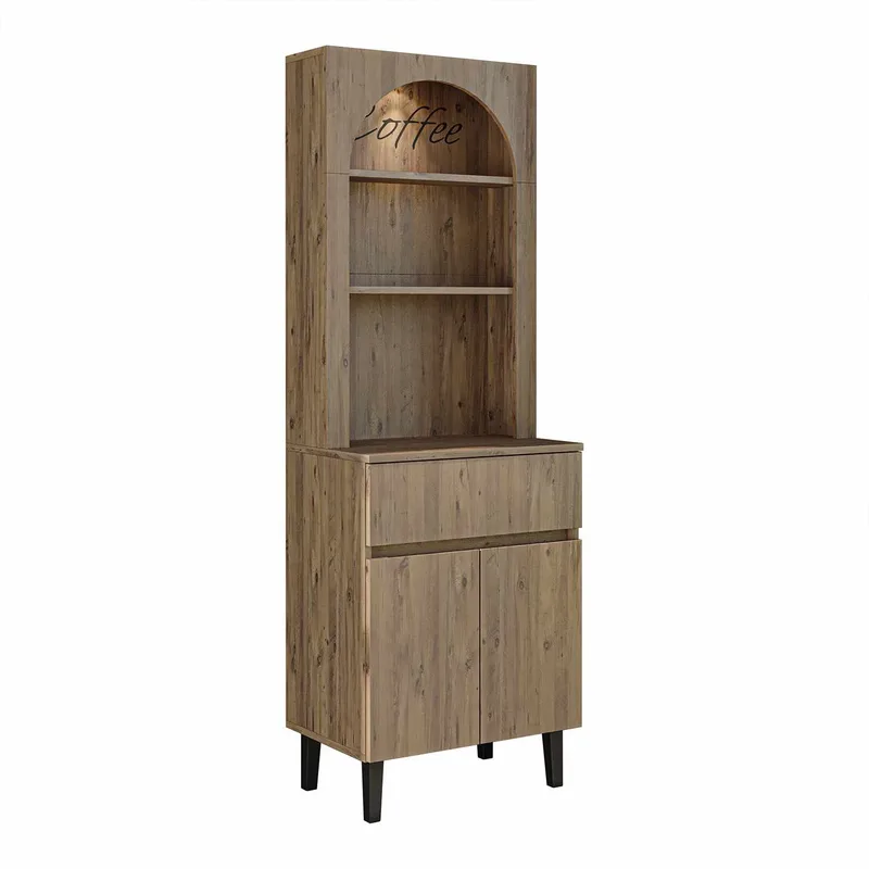 Skab til kaffebar Kalune Design Ledli (60 x 179 x 41,8 cm) Atlantic Pine, undefined